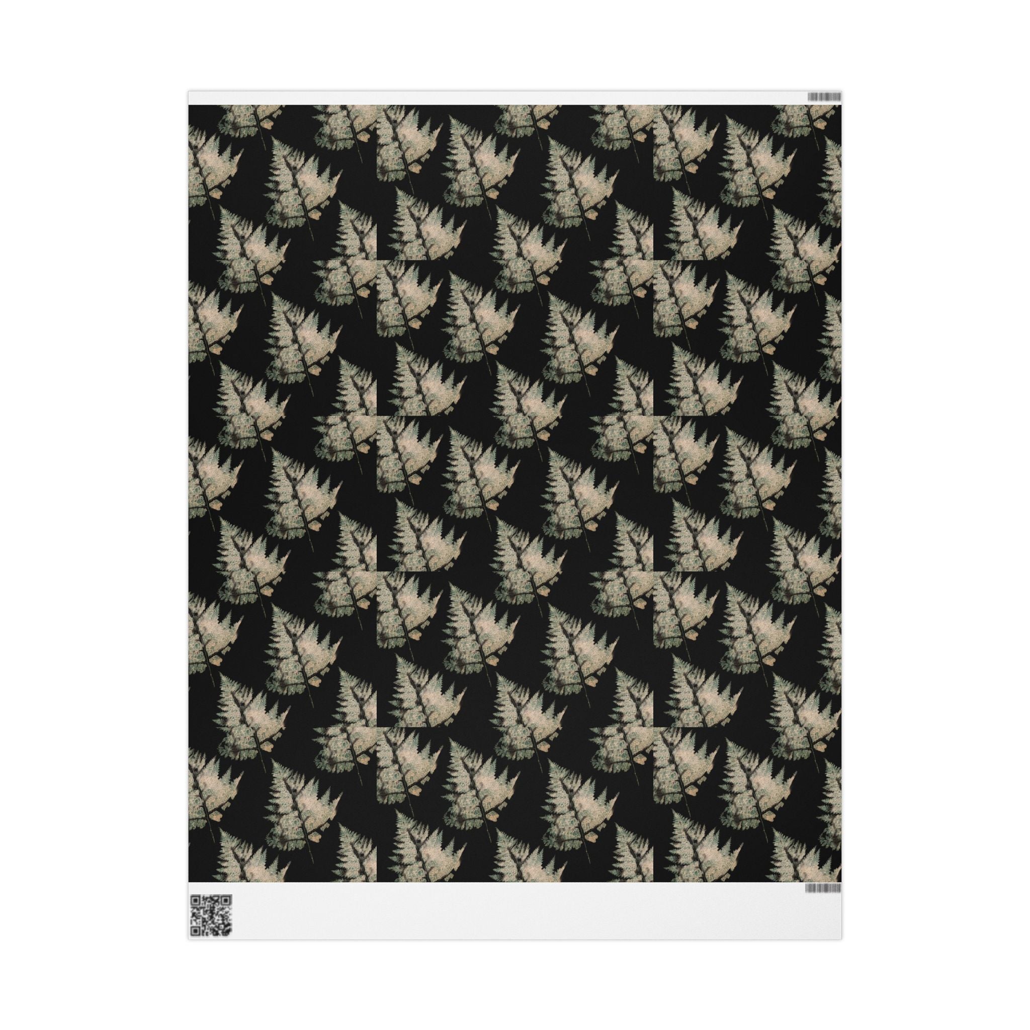 NANCY Wrapping Paper — Black Botanical Gift Wrap