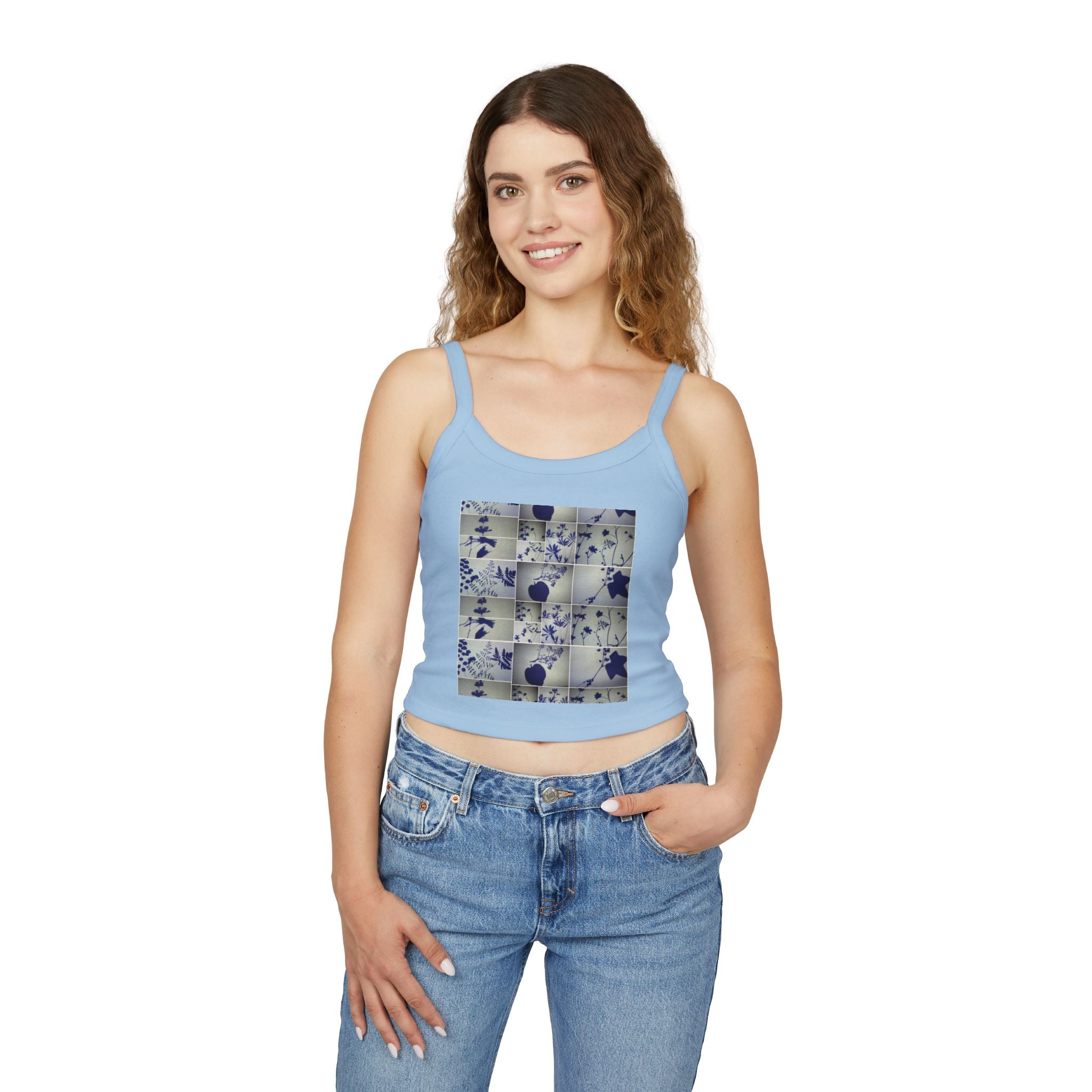 Floral Tile Crop Tank