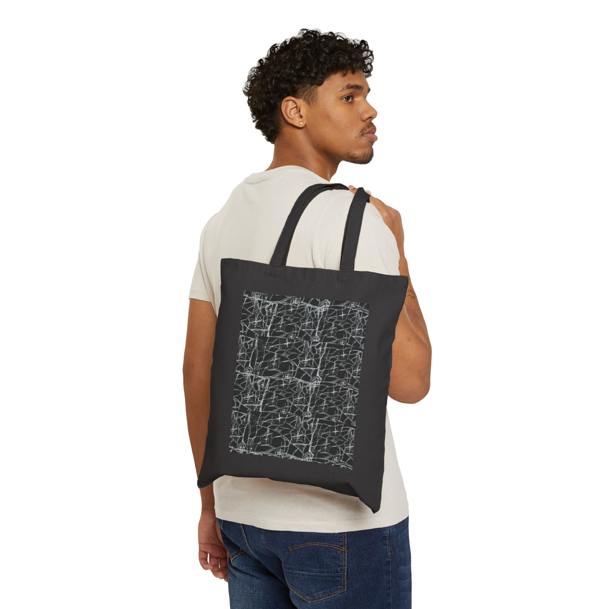 THE VOID Canvas Tote Bag — Abstract Cracked Texture Eco Tote