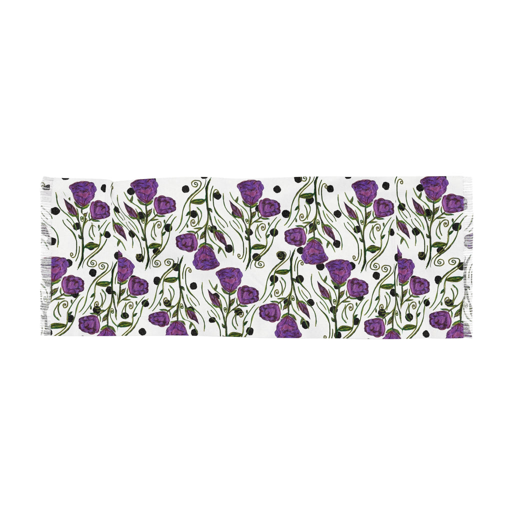 Floral Purple Rose Lightweight Scarf