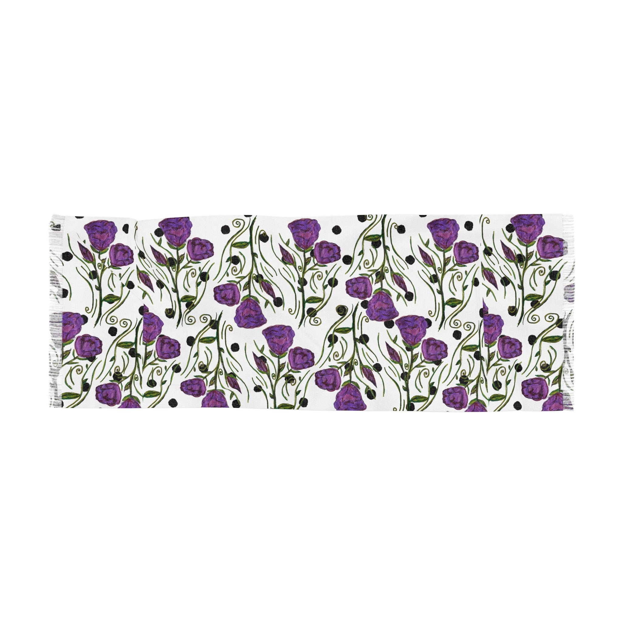 Floral Purple Rose Lightweight Scarf