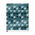 Teal Floral Gift Wrap — Modern Abstract Flower Wrapping Paper