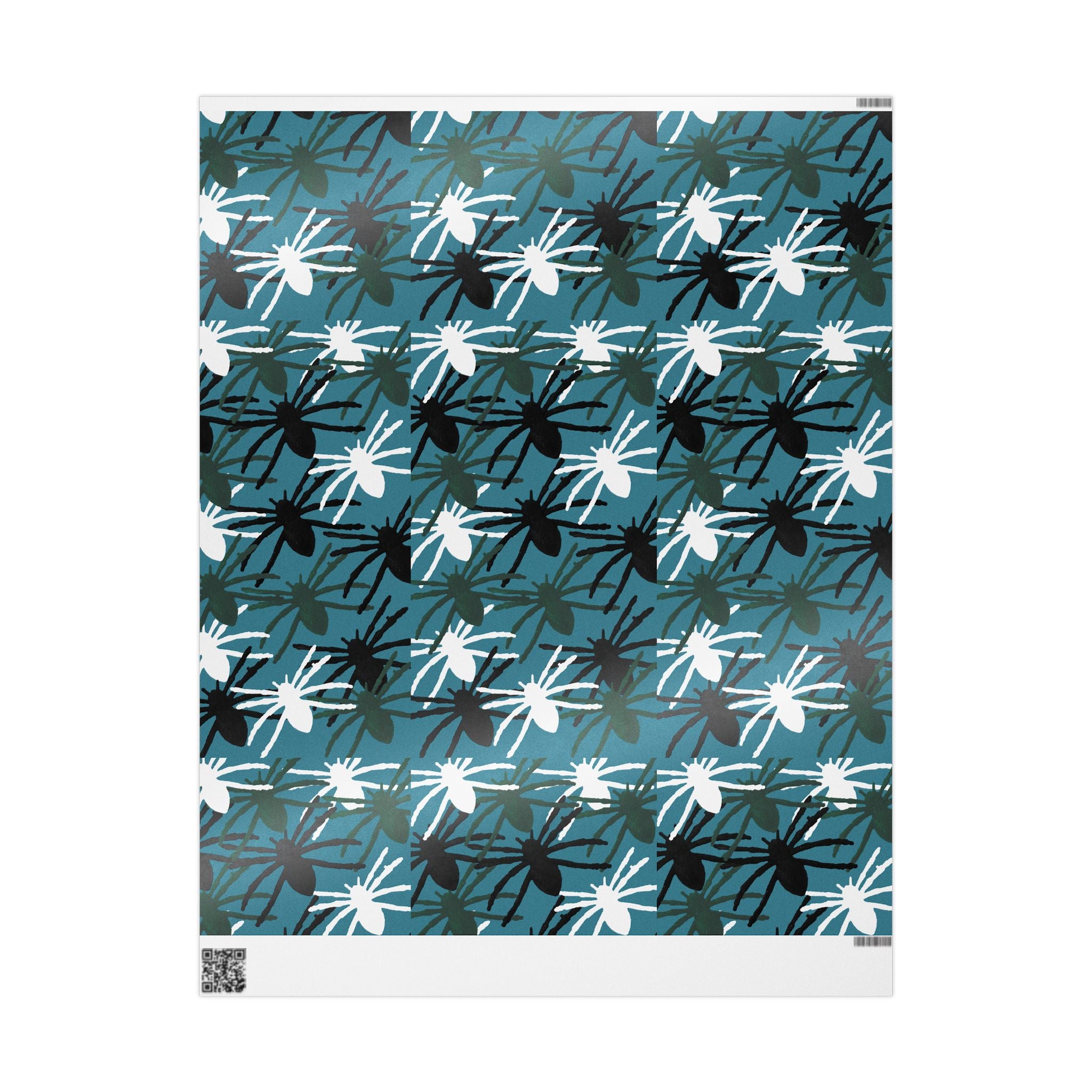 Teal Floral Gift Wrap — Modern Abstract Flower Wrapping Paper
