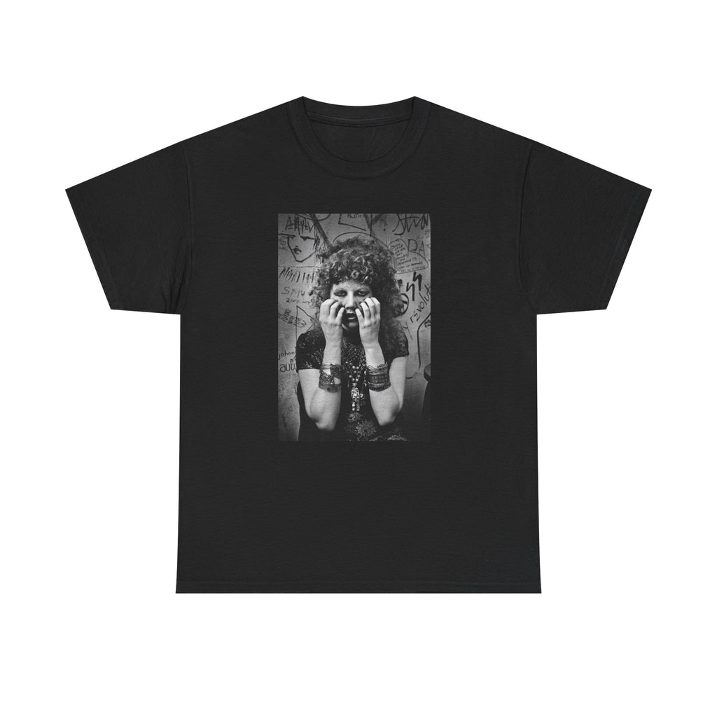 For the LOVE of IVY Black Graphic Tee — Vintage Punk Portrait Photo T‑Shirt