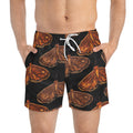Moth Pattern Swim Trunks — Vintage Orange Moth All-Over Print