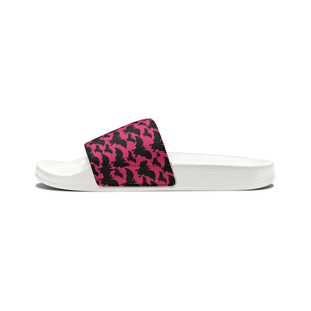 Women's Slide Sandals — Pink & Black Cat Pattern Removable-Strap Slides