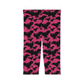 Pink Bat Pattern Capri Leggings — Halloween Gothic Crop Pants