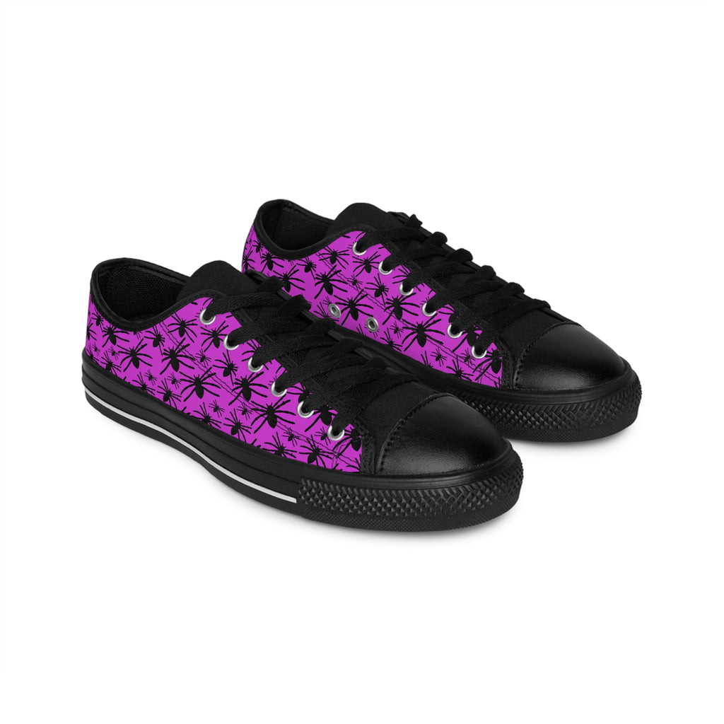 Women's Sneakers — Purple Palm Tree Pattern Casual Canvas Shoes