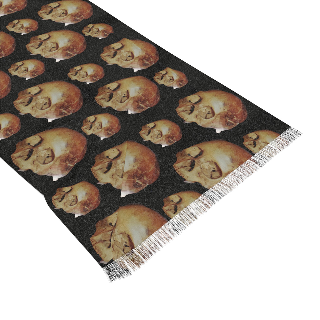 Skull Pattern Lightweight Scarf — Gothic Day of the Dead Fashion Accessory
