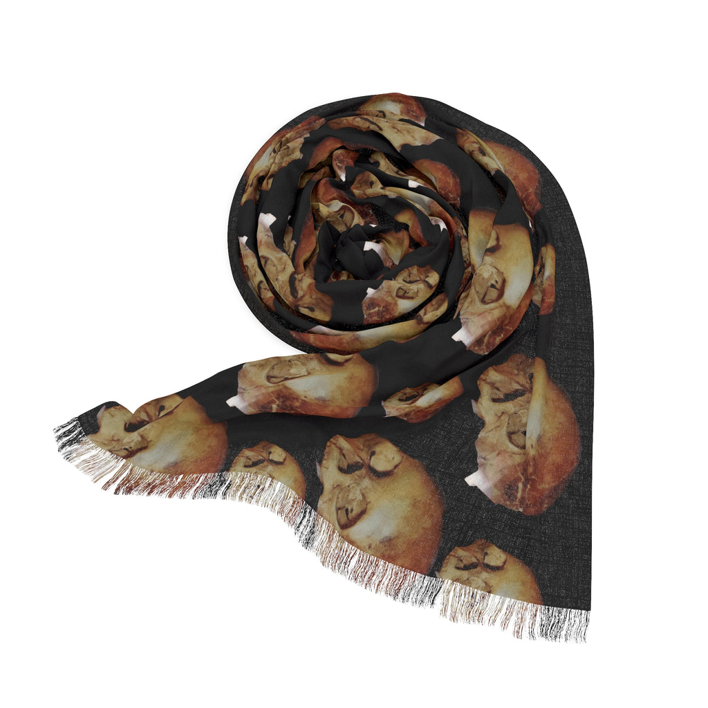 Skull Pattern Lightweight Scarf — Gothic Day of the Dead Fashion Accessory
