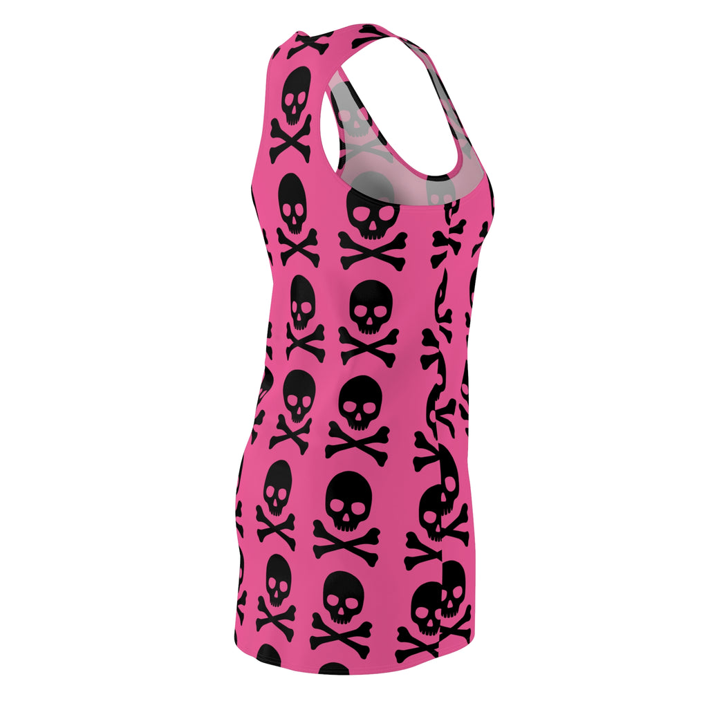 Pink Skull & Crossbones Racerback Dress — Gothic Punk AOP