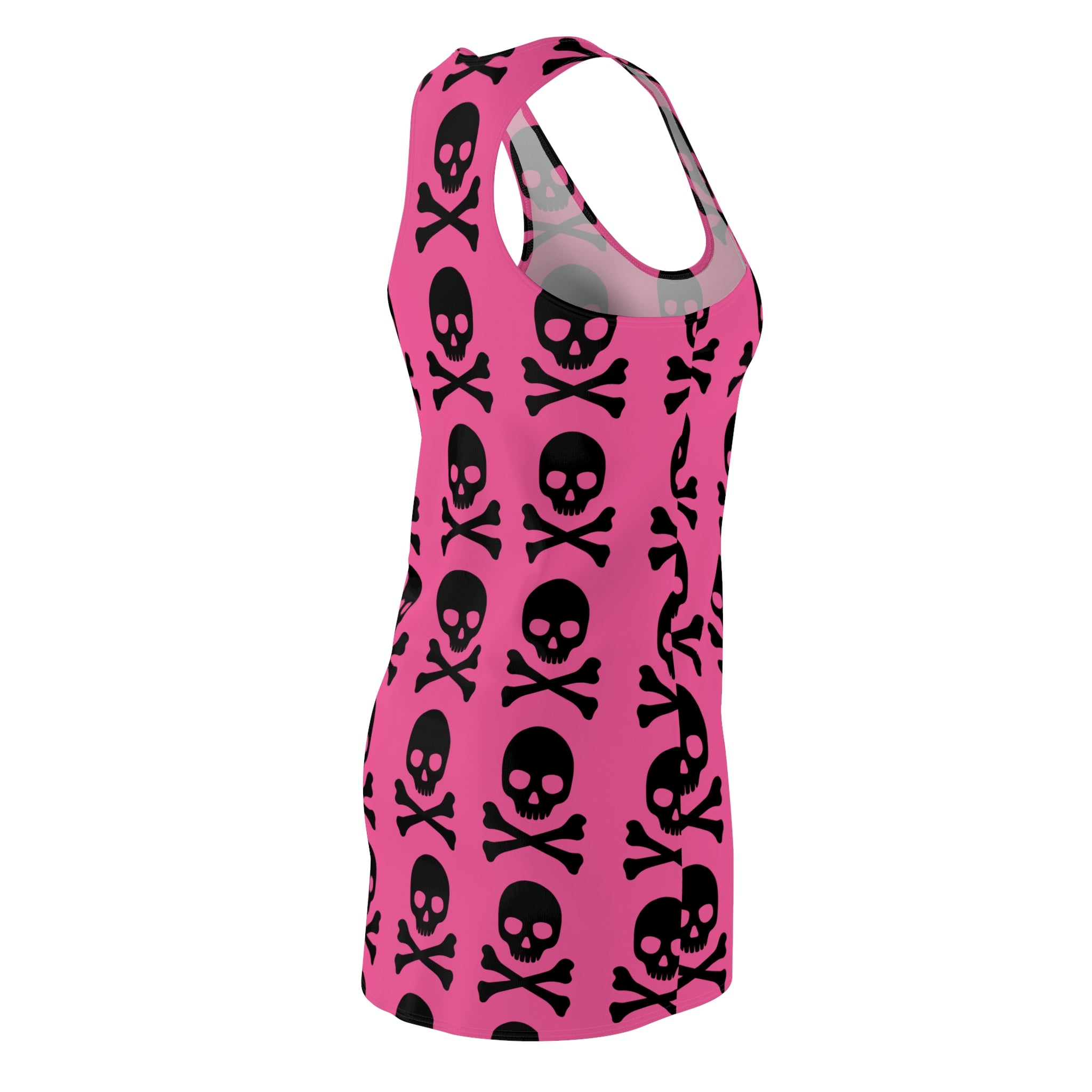 Pink Skull & Crossbones Racerback Dress — Gothic Punk AOP