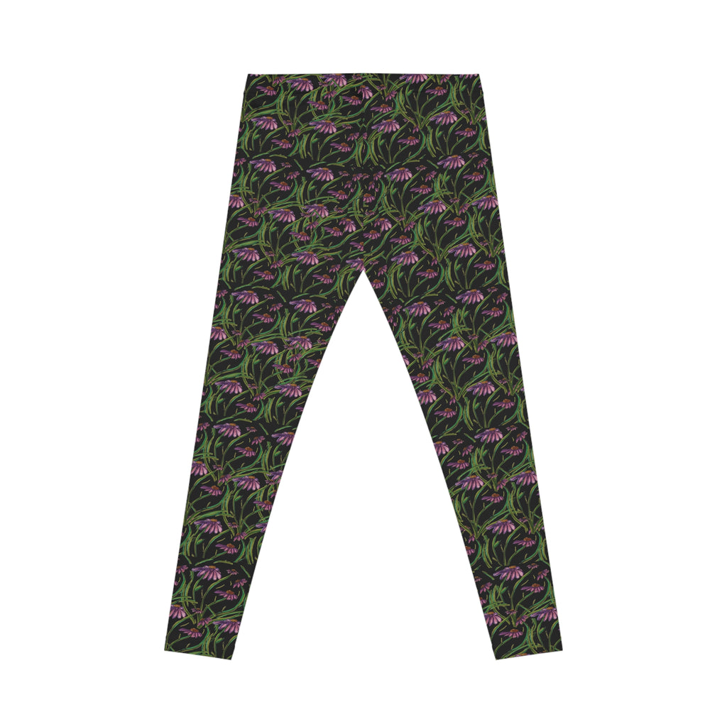 Floral Vine All-Over Print Leggings — Pink Wildflower Botanical Pattern