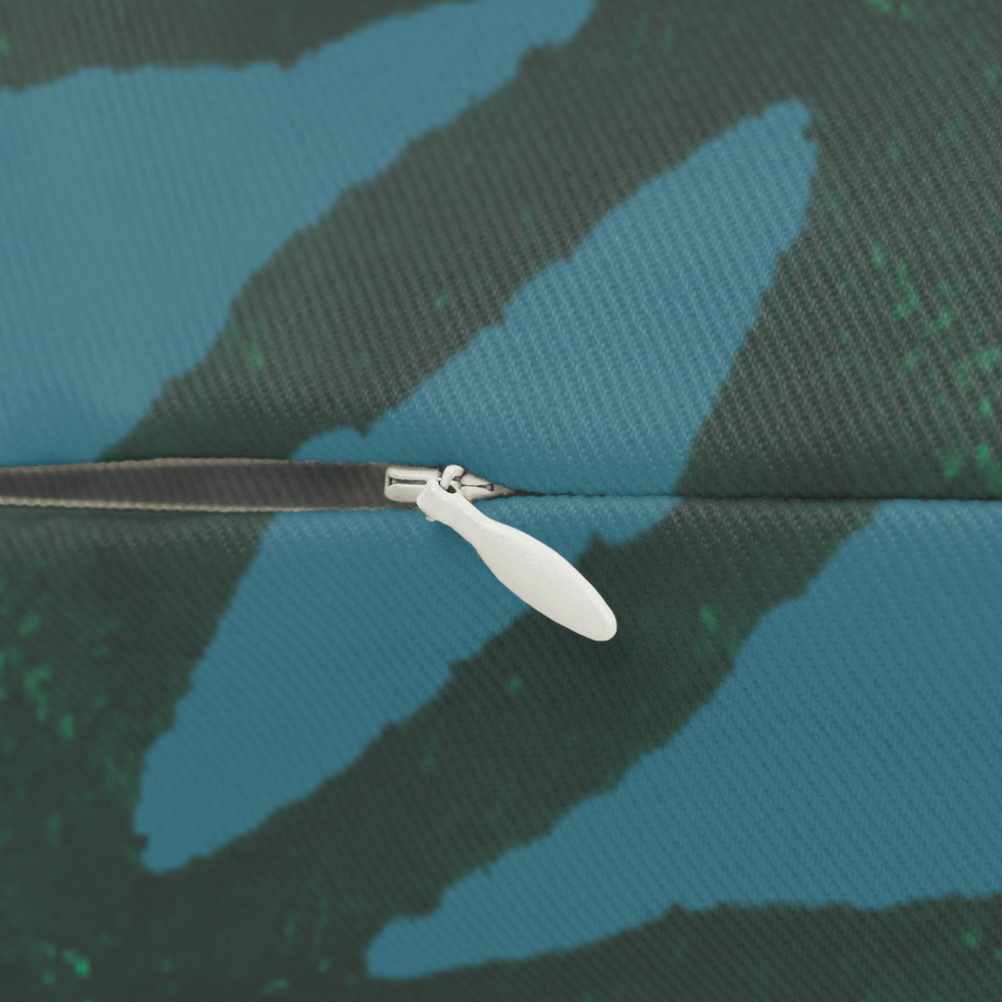 Teal Tropical Spider Lily Lumbar Pillow — Botanical Floral Accent Cushion