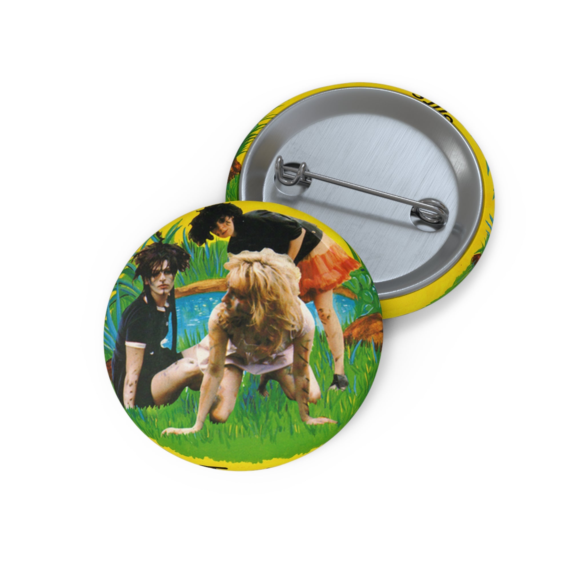 The Slits Pin Button — Retro Collage Band Art Badge