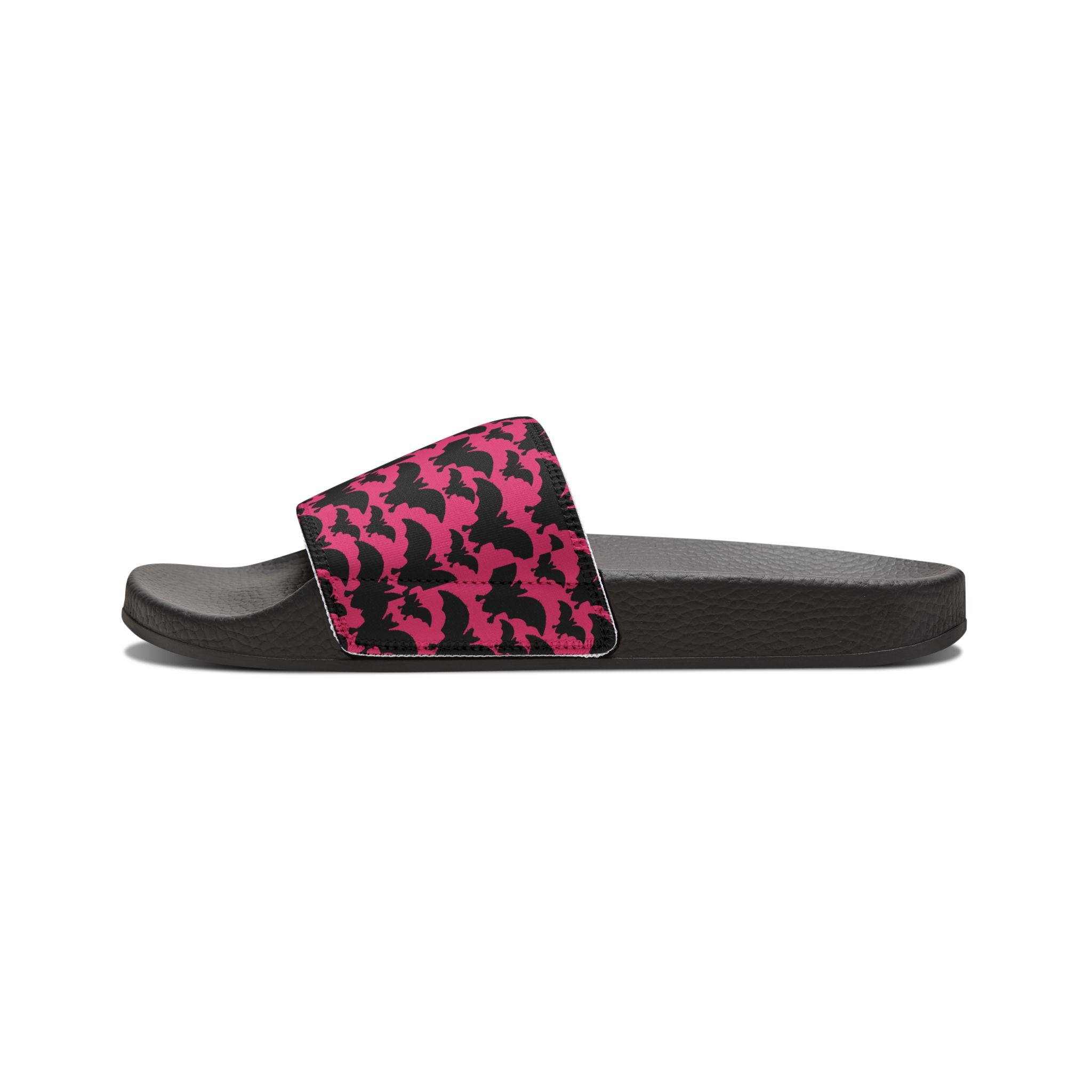 Women's Slide Sandals — Pink & Black Cat Pattern Removable-Strap Slides