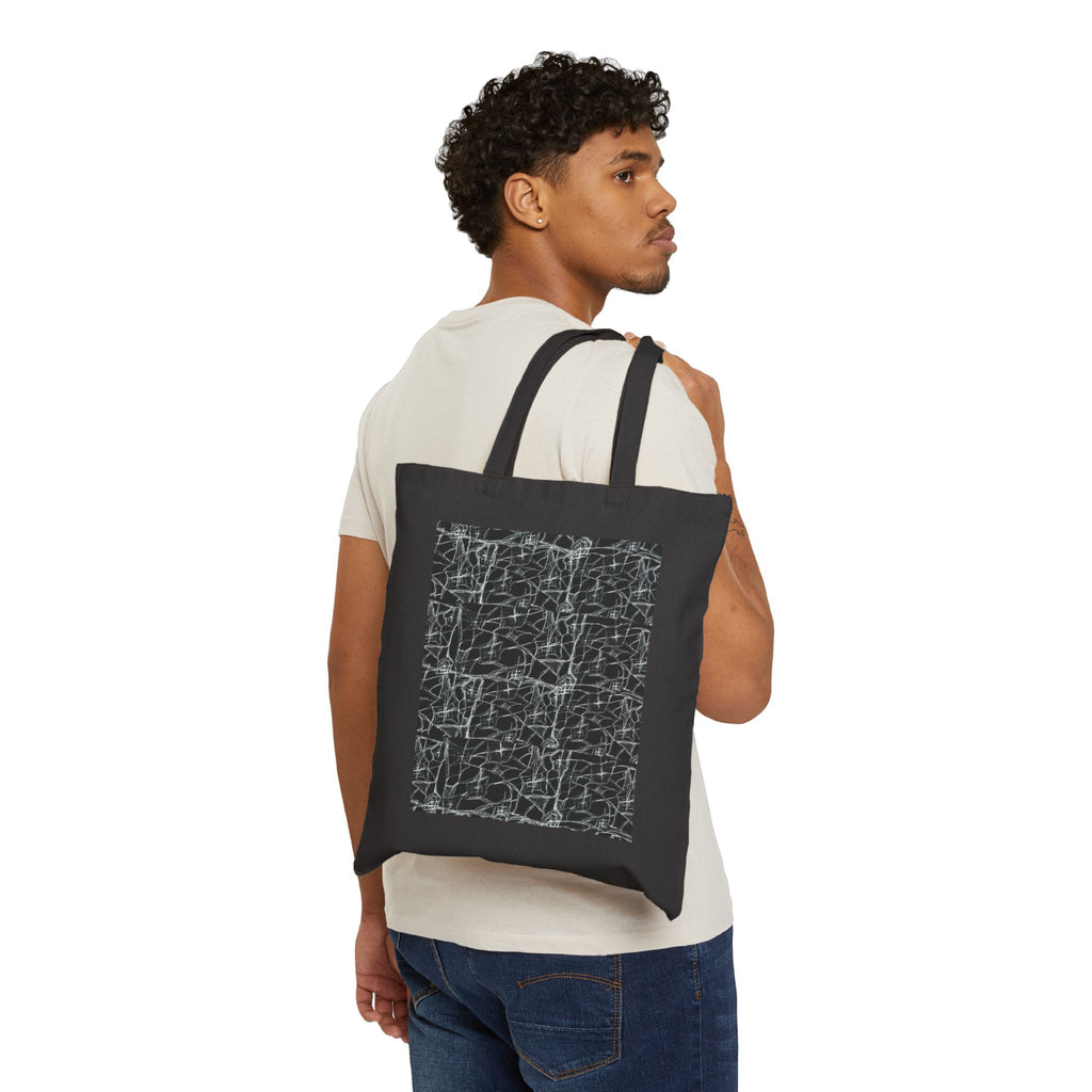 THE VOID Canvas Tote Bag — Abstract Cracked Texture Eco Tote