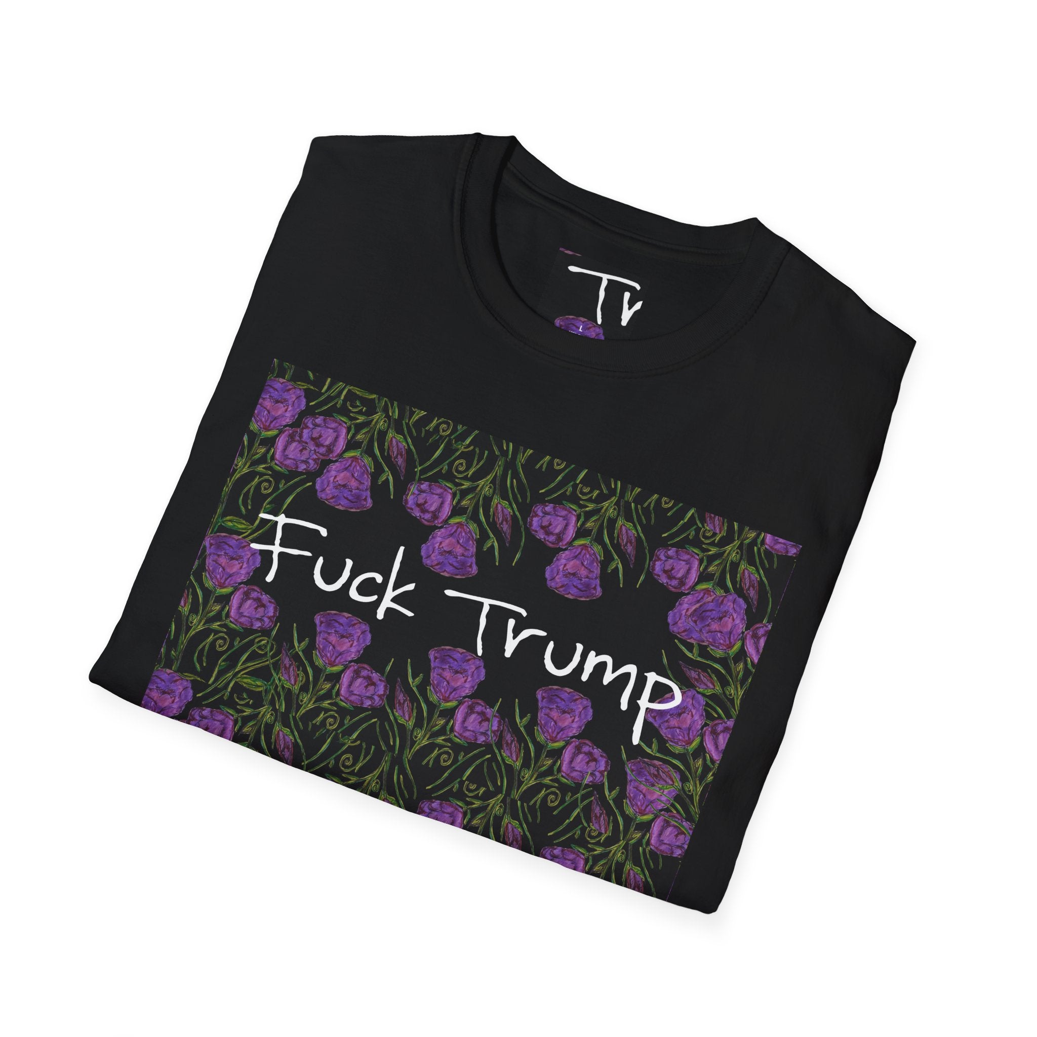 Anti-Trump Floral Tee — "Fuck Trump" Graphic T-Shirt