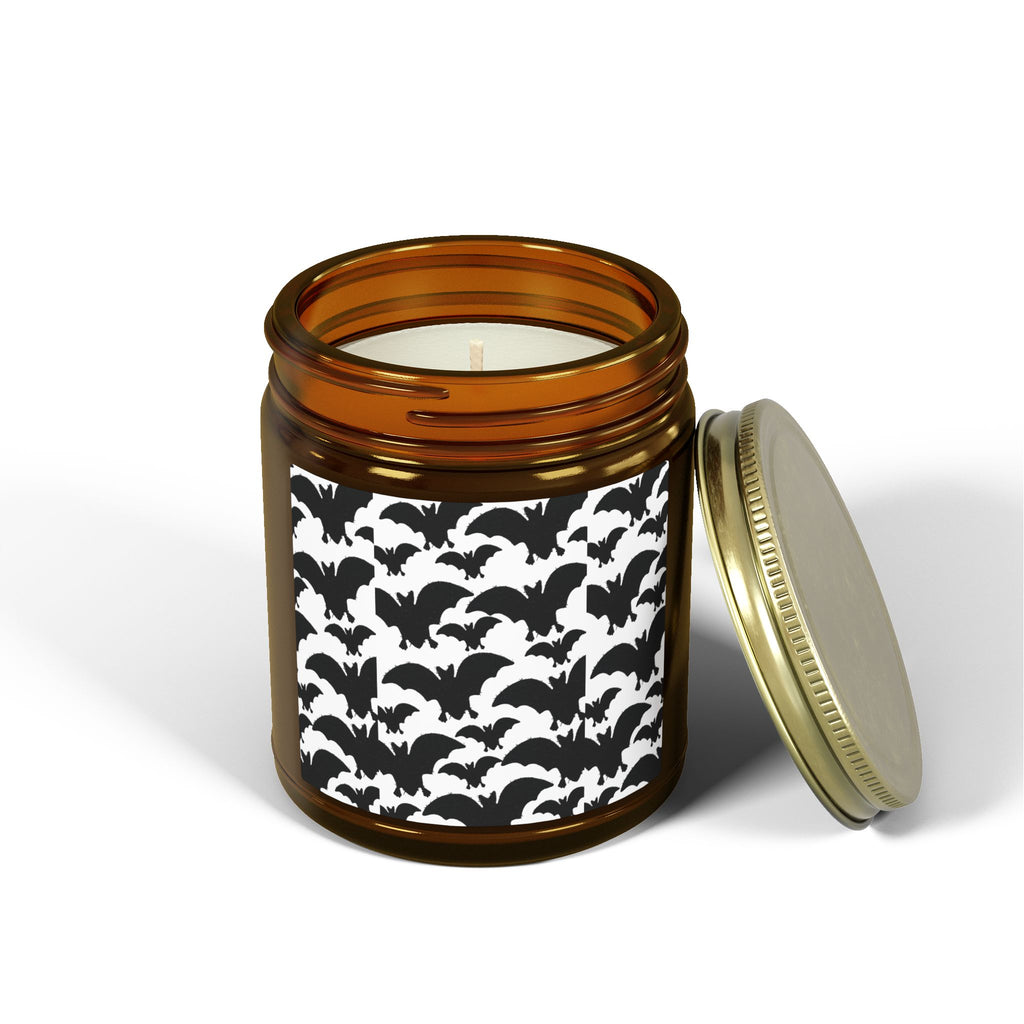 Bat Pattern Scented Candle — Coconut Apricot Wax (4oz/9oz)