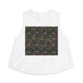 Floral Vines Crop Top — Dark Botanical Pattern Crop Tank for Women