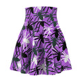 Purple Spider Print Skater Skirt — Halloween Gothic AOP