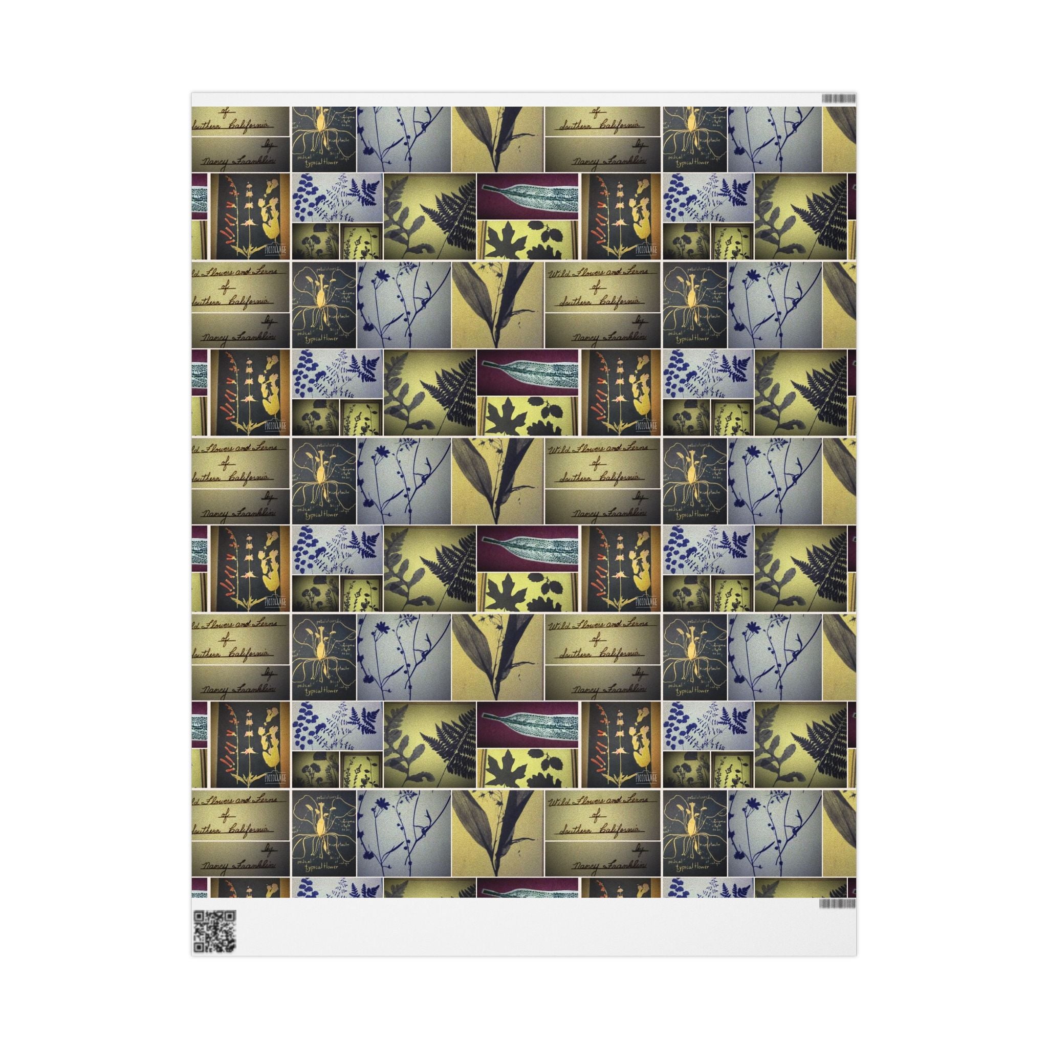Botanical Collage Wrapping Paper — Vintage Floral Gift Wrap