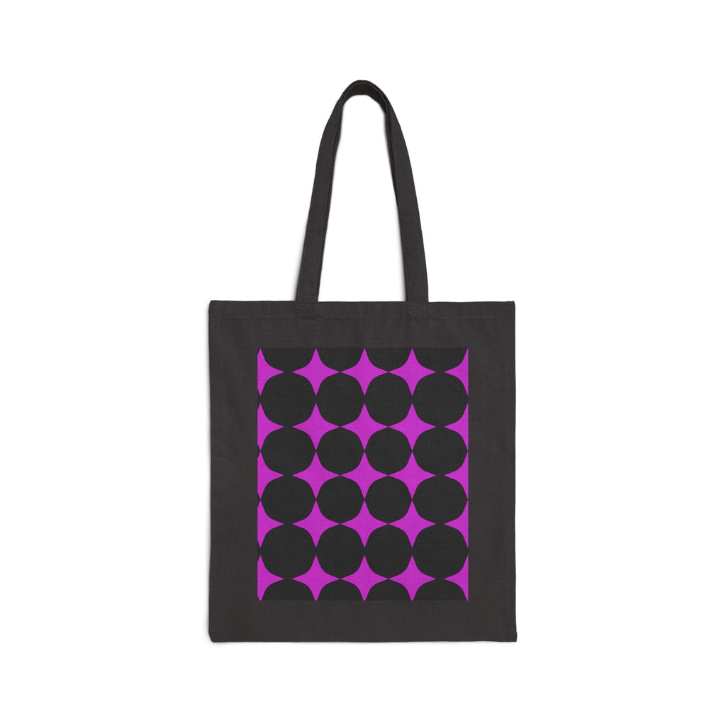 Geometric Purple Circles Tote Bag — Retro Minimalist Canvas Tote