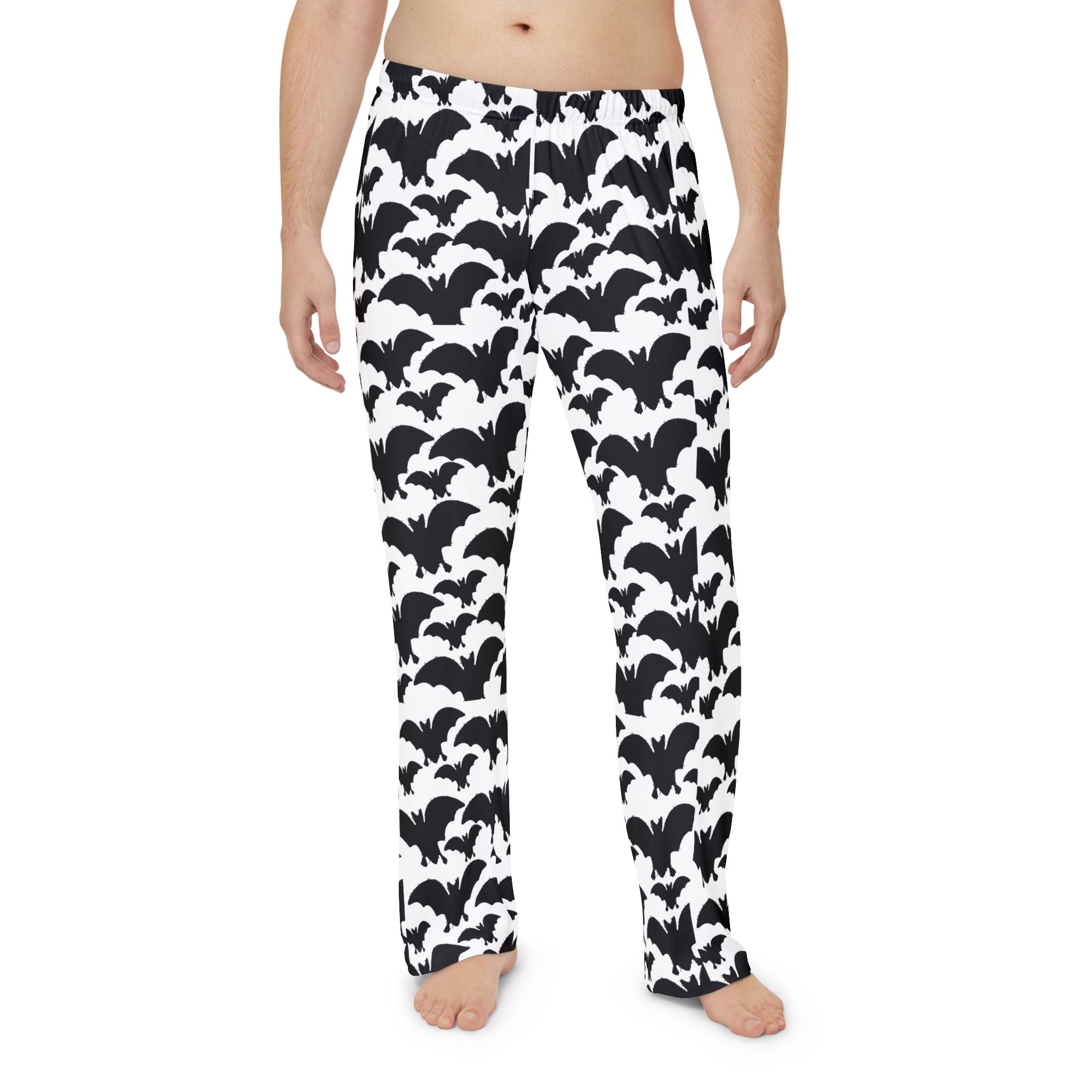 Bat Pattern Pajama Pants — Men's Halloween Lounge Sleepwear