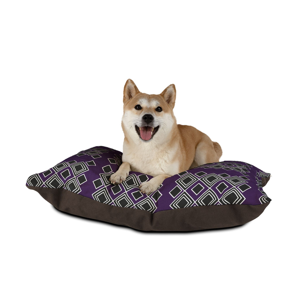 Geometric Purple Diamond Pet Bed – Cozy Decorative Dog & Cat Cushion