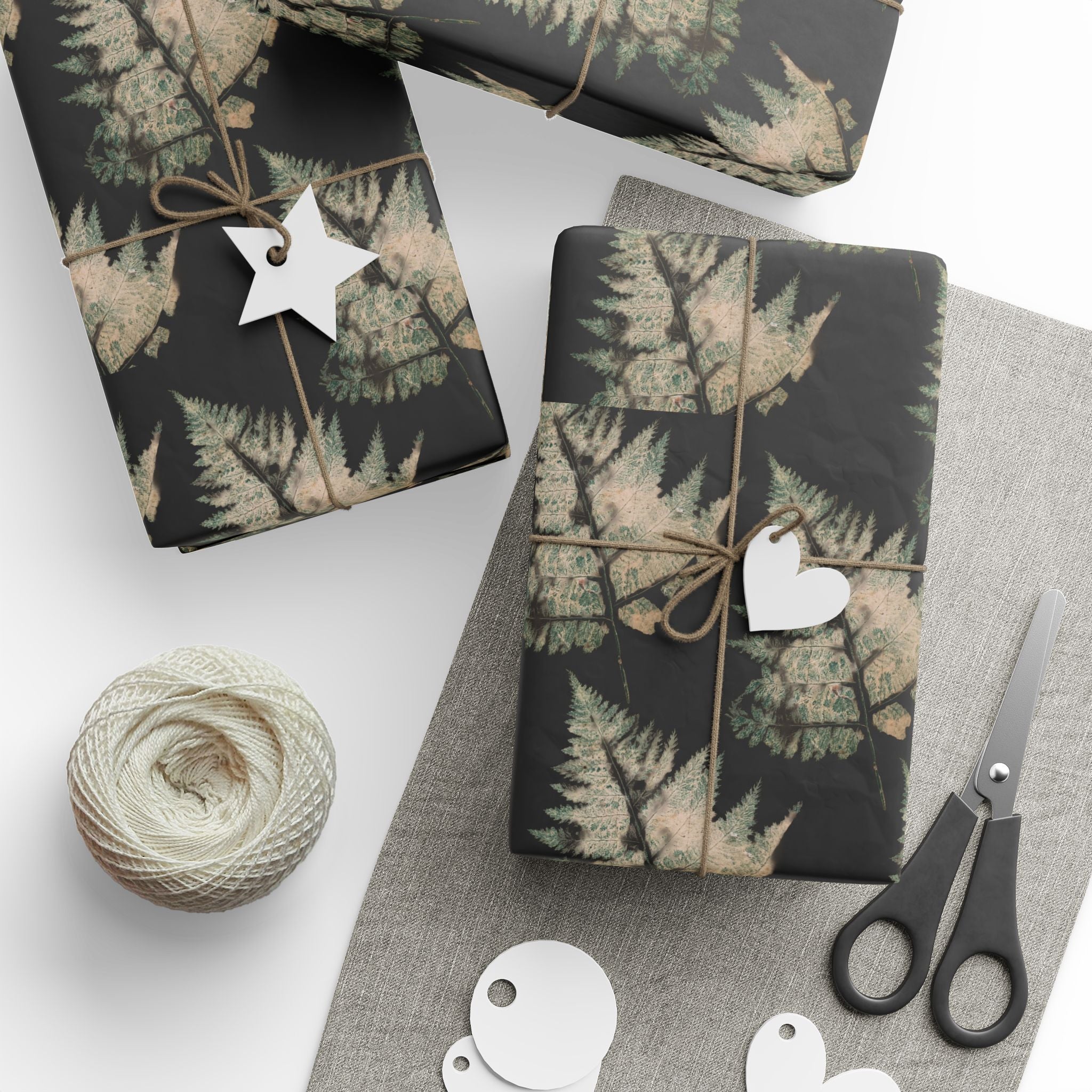 NANCY Wrapping Paper — Black Botanical Gift Wrap