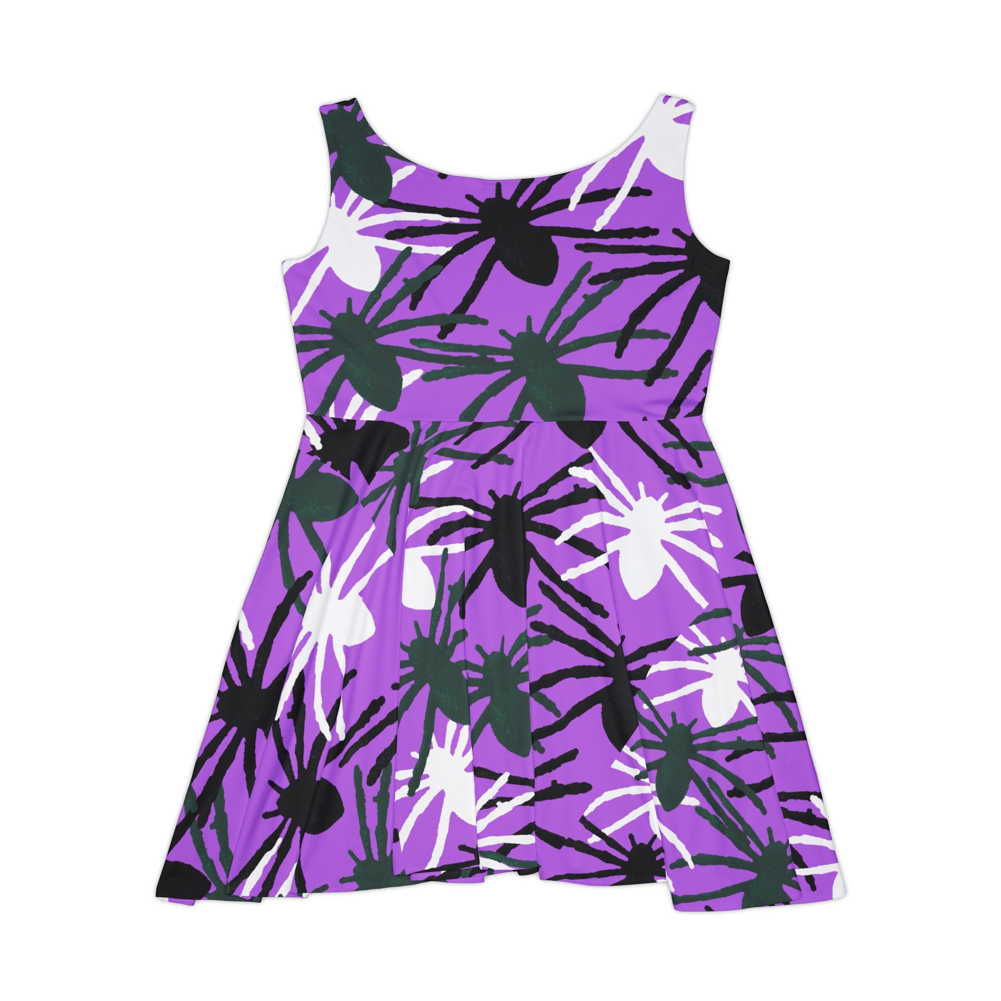 Purple Spider Floral Skater Dress — Women's AOP Fit & Flare