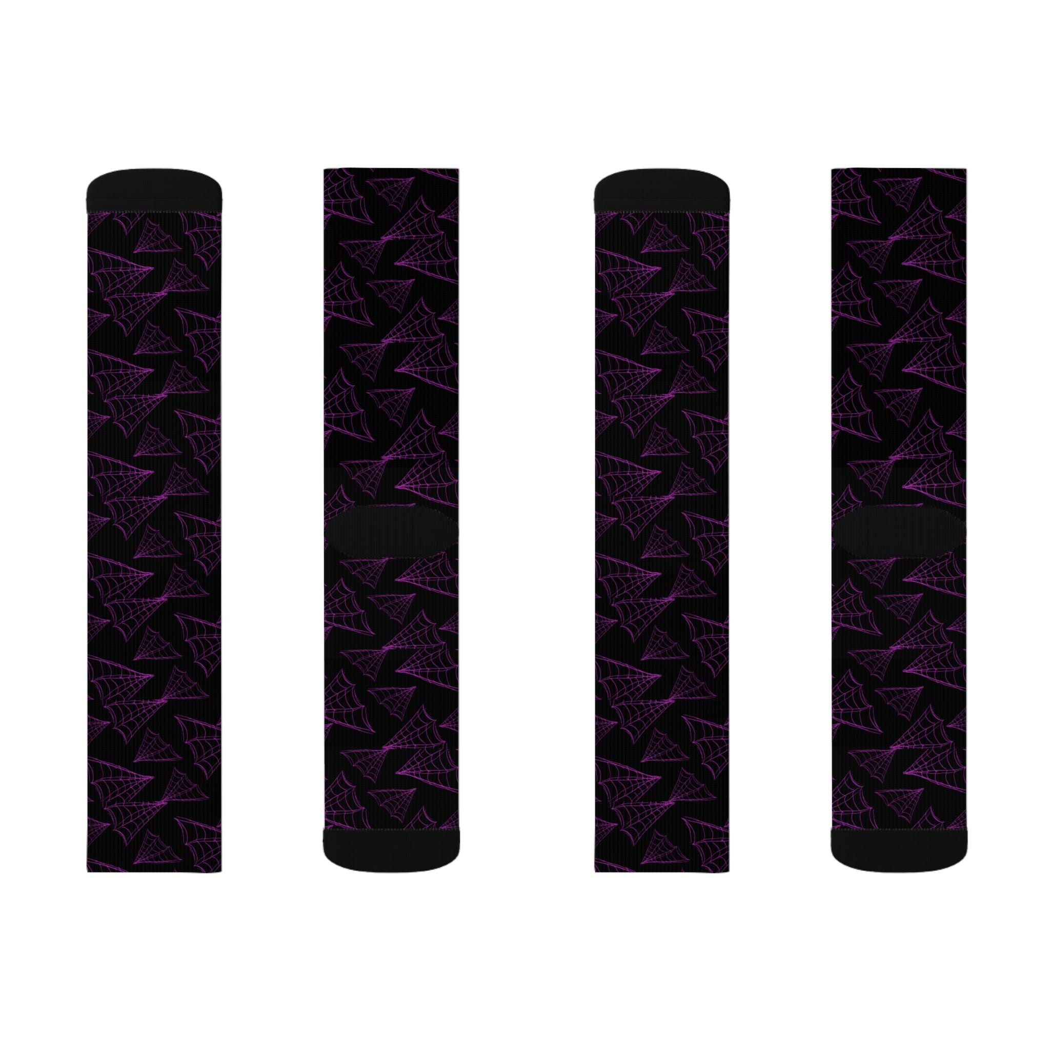 LULLABY Purple Socks — Stylish Black & Violet Crew Socks