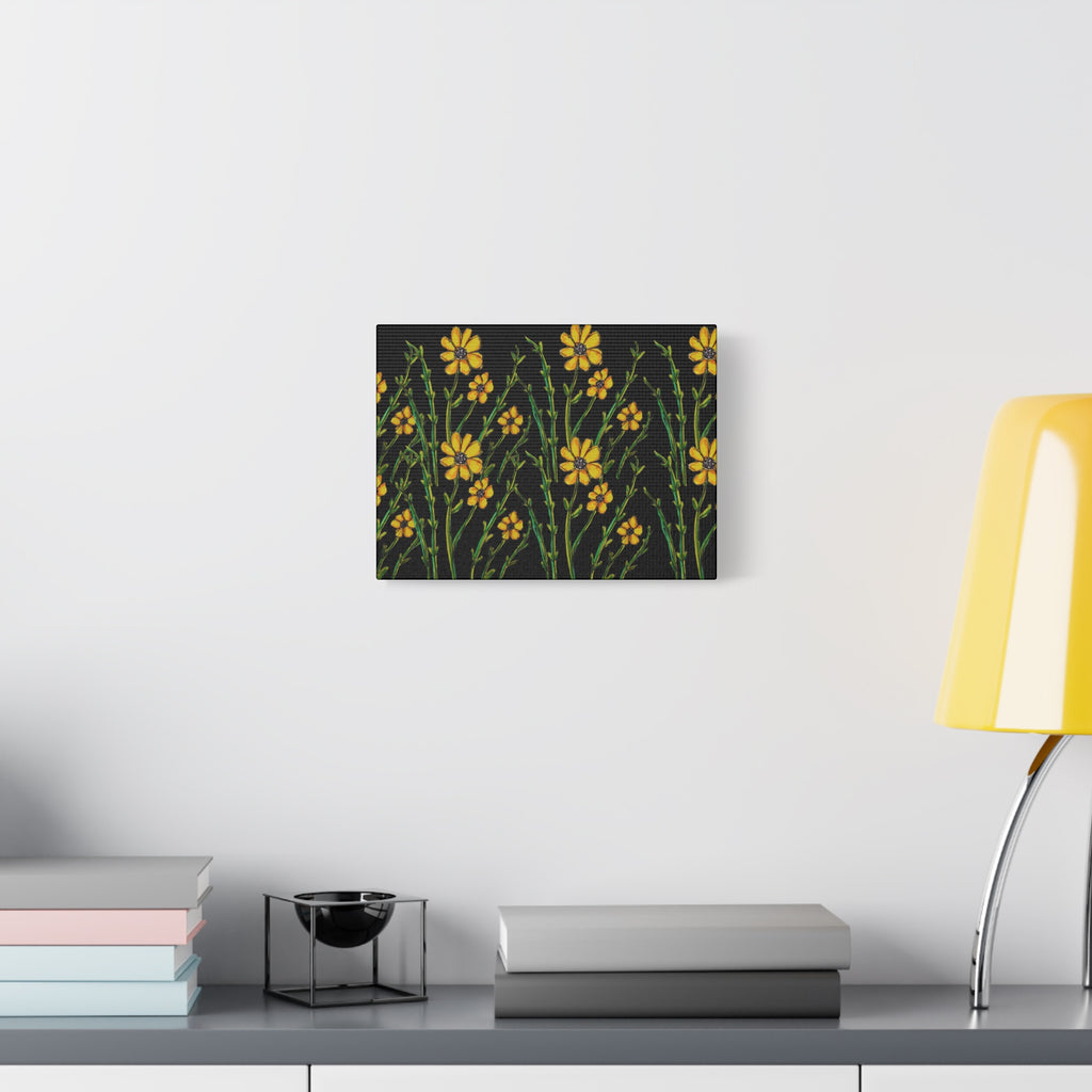 Yellow Wildflower Canvas Wall Art — Stretched Matte Floral Print