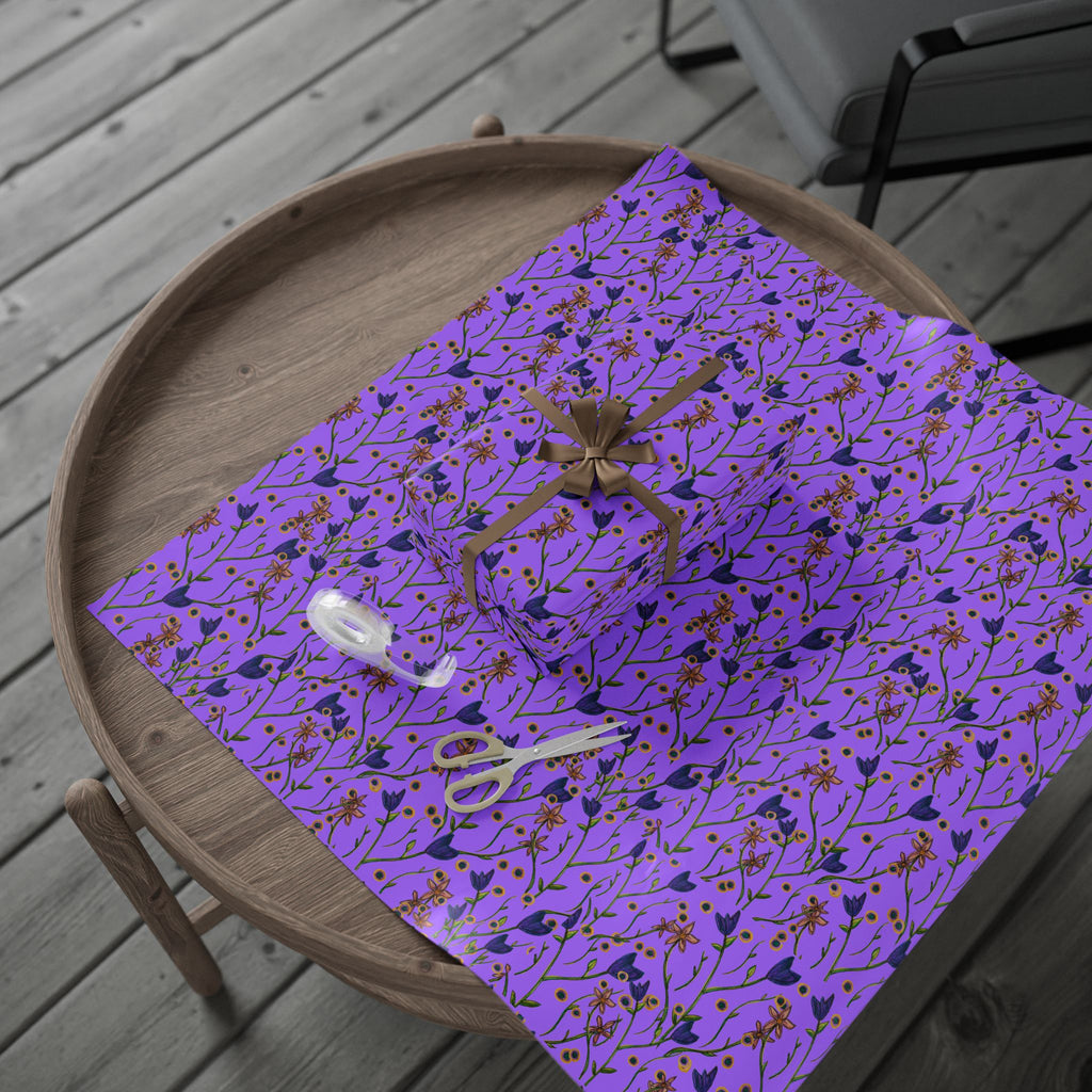 PICTURES OF YOU Wrapping Paper — Purple Floral Gift Wrap