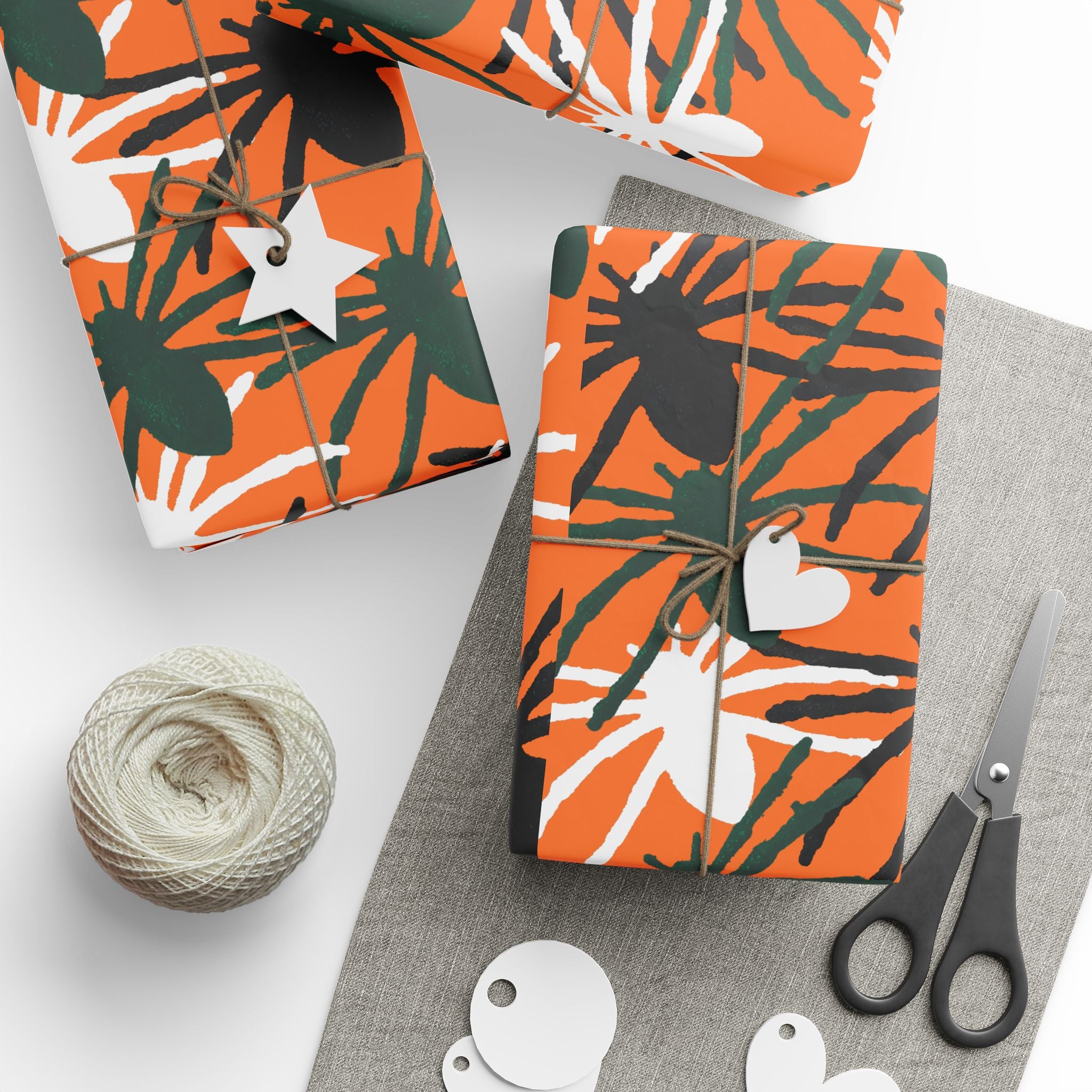 Tropical Palm Wrapping Paper – Orange Botanical Gift Wrap