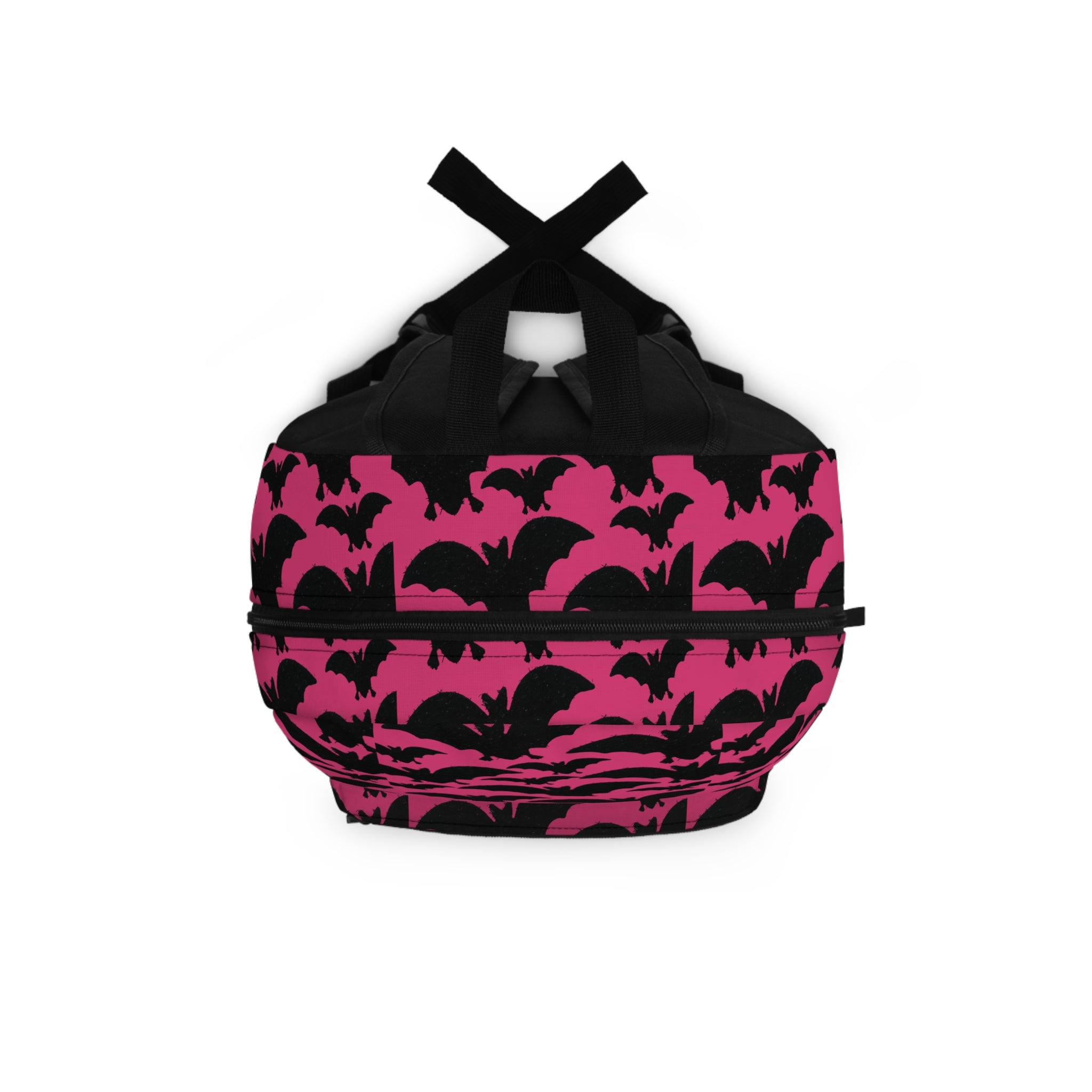 Pink Bat Pattern Backpack — Gothic Halloween School Bag