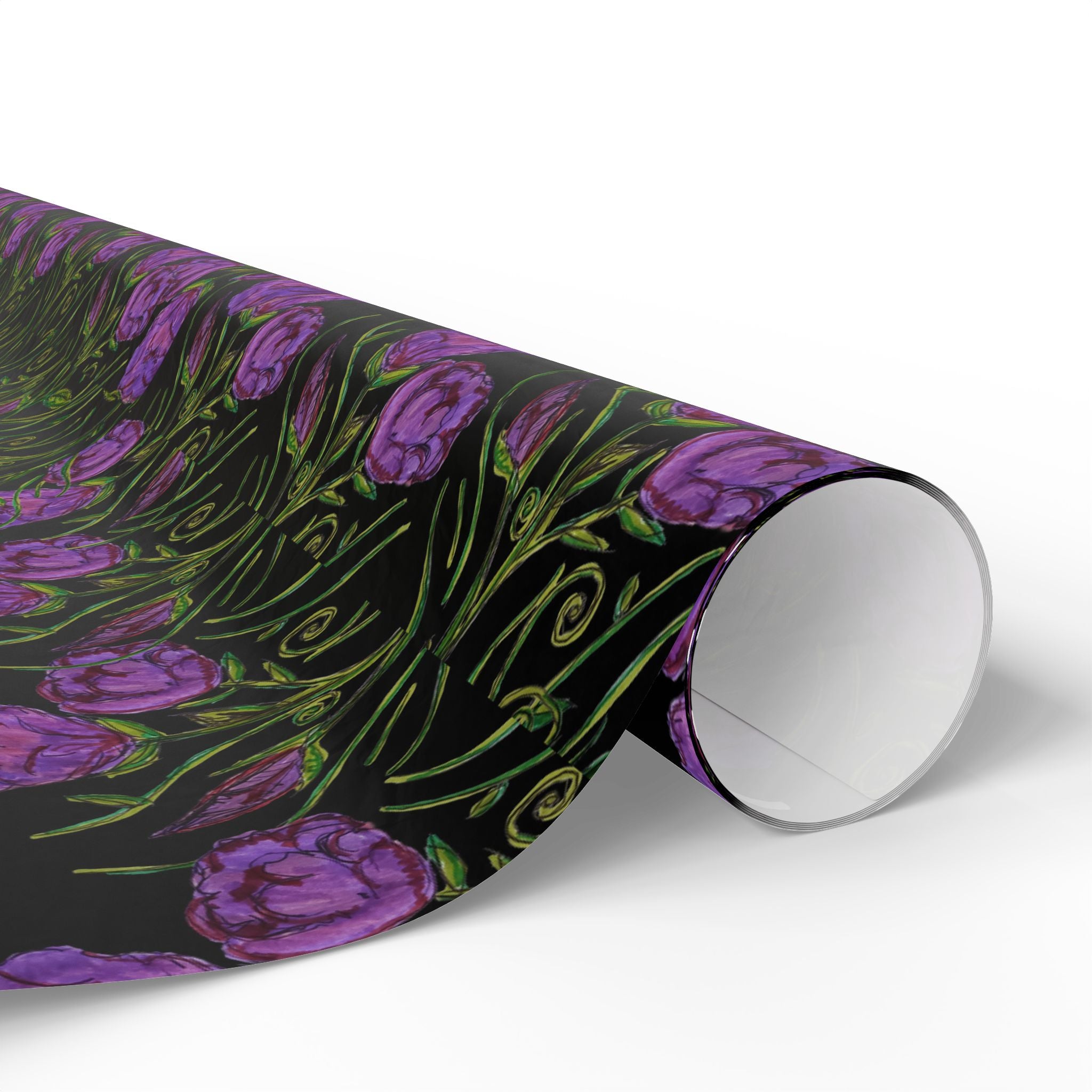 Wrapping Paper — 'Fuck Trump' Purple Roses Pattern