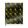 Yellow Wildflower Wrapping Paper — Black Floral Gift Wrap