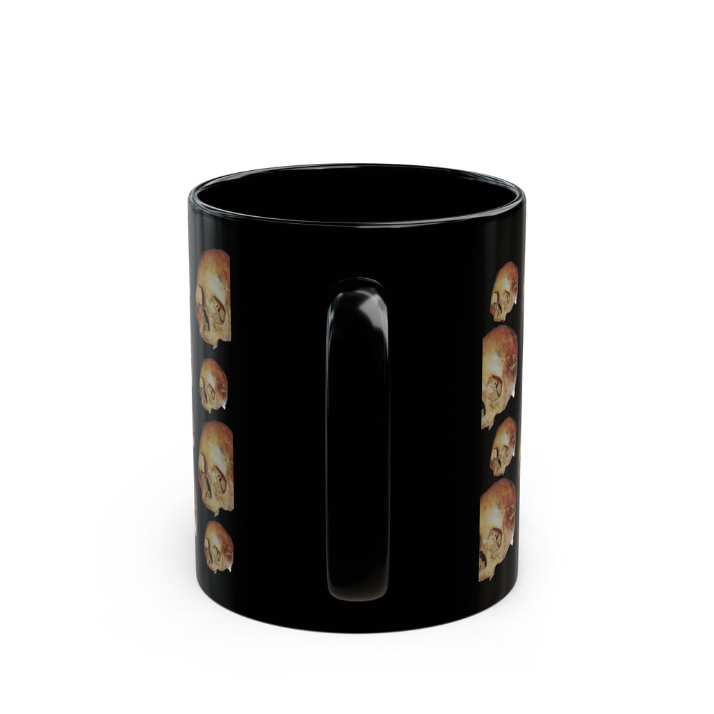 Skull Pattern Black Mug — Gothic Halloween Coffee Cup (11oz, 15oz)