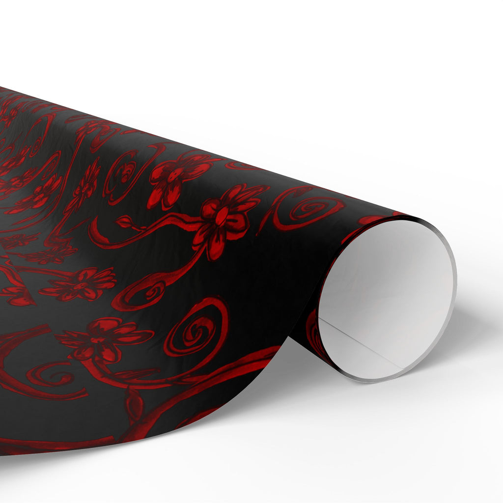 RED LIGHT Wrapping Paper – Gothic Black & Crimson Gift Wrap