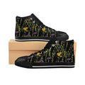 Floral Thistle High-Top Sneakers — Women's Botanical Print Canvas Shoes