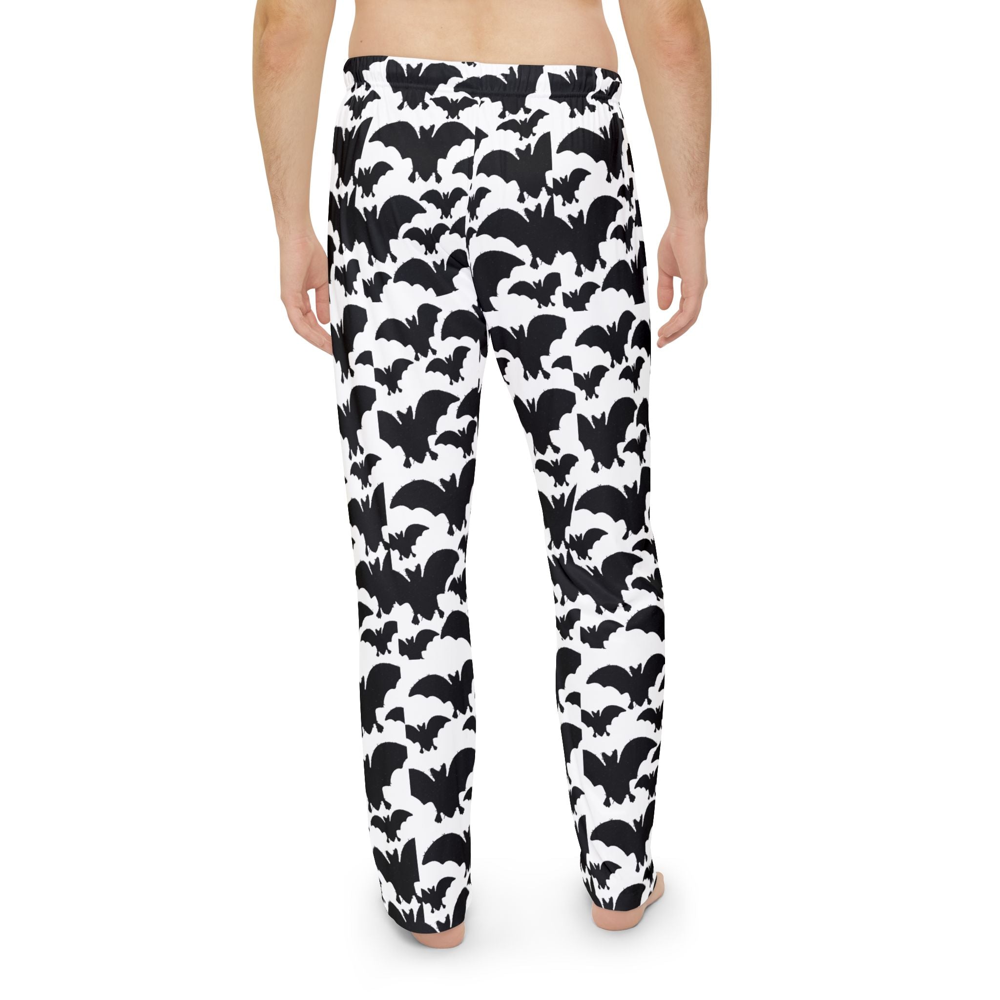 Bat Pattern Pajama Pants — Men's Halloween Lounge Sleepwear